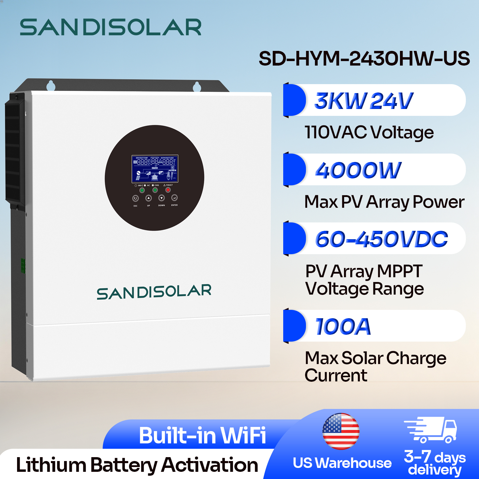 SANDISOLAR 3KW Hybrid Solar In - Drone Solar Charger บทวิจารณ์และราคา