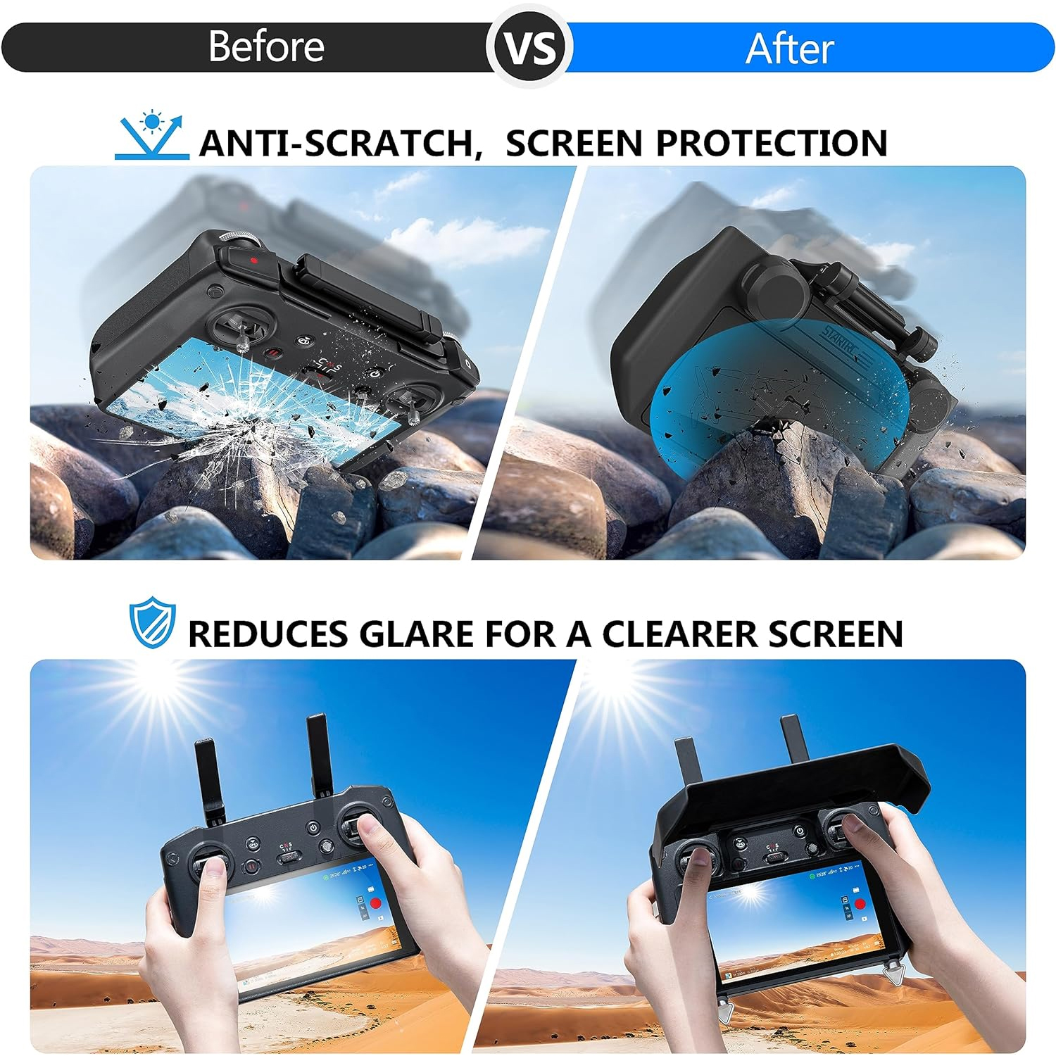 2-in-1 Sun Hood & Joystick Cov - Drone Controller Hood บทวิจารณ์และราคา