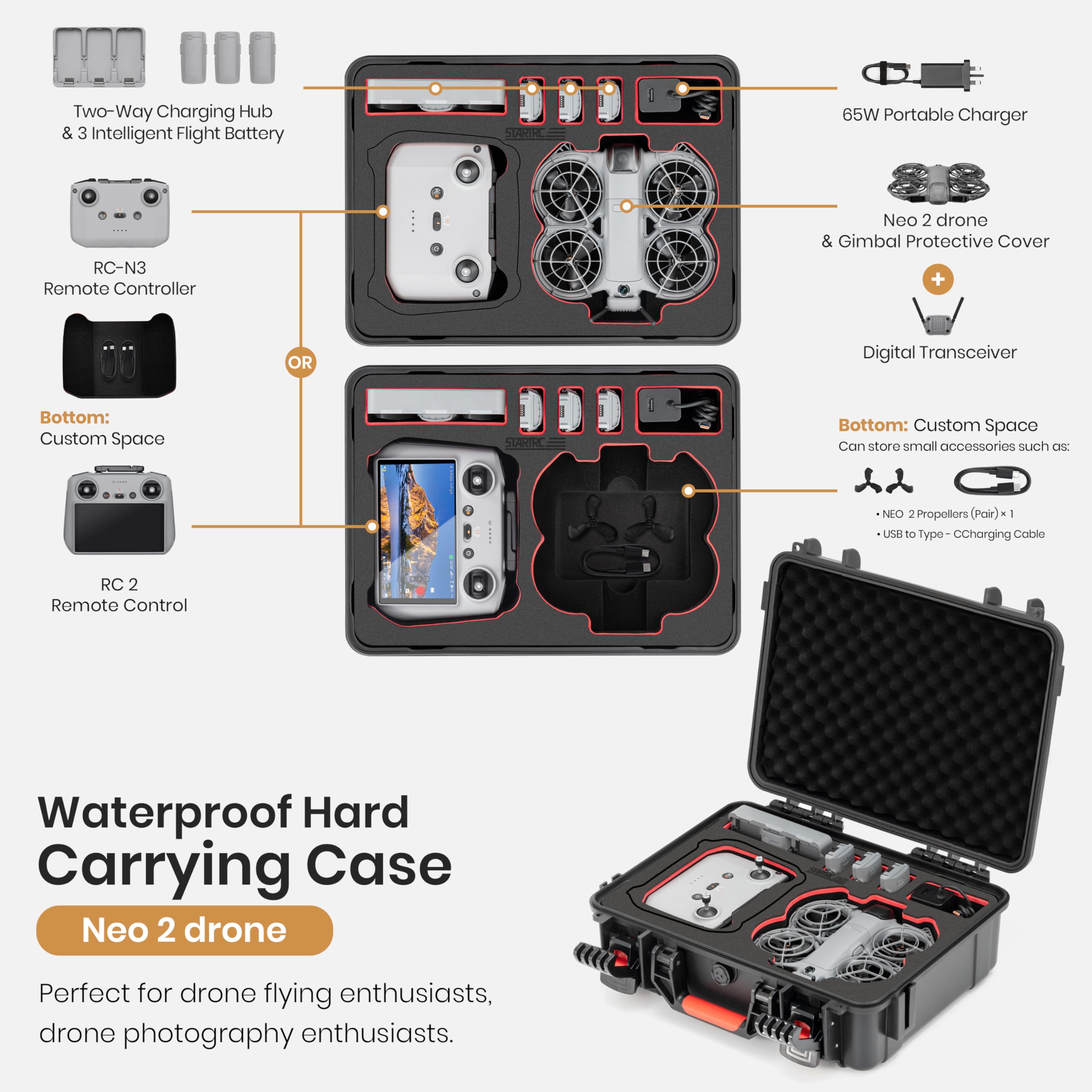 STARTRC Waterproof Hard Carryi - Drone Controller Hood บทวิจารณ์และราคา